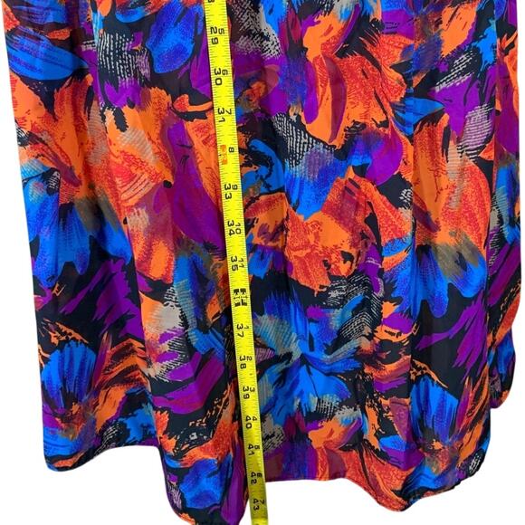 Tropical Layered Size 10 Elastic Waist Floral Flowy Bow Hawaiian Maxi EUC Tiered - Picture 6 of 12